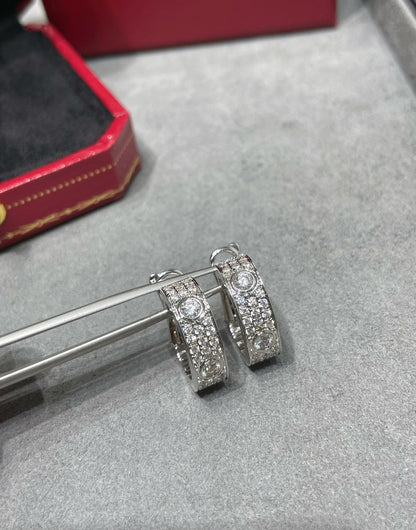[Gaonasi]LOVE 5.5MM DIAMOND PAVED EARRINGS