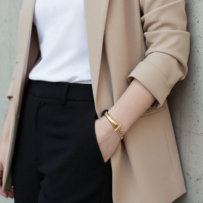 [Gaonasi]Myrna Chained Gold Bangle