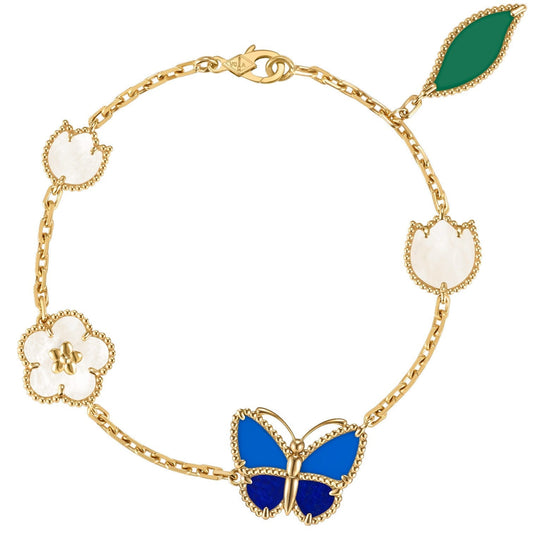[GAONASI]LUCKY SPRING BUTTERFLY 5 MOTIF BRACELET