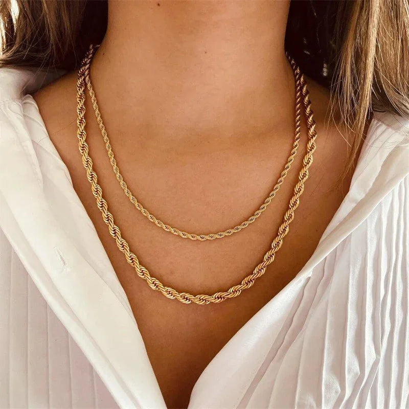 [Gaonasi]Bianca Rope Chain Gold Necklace