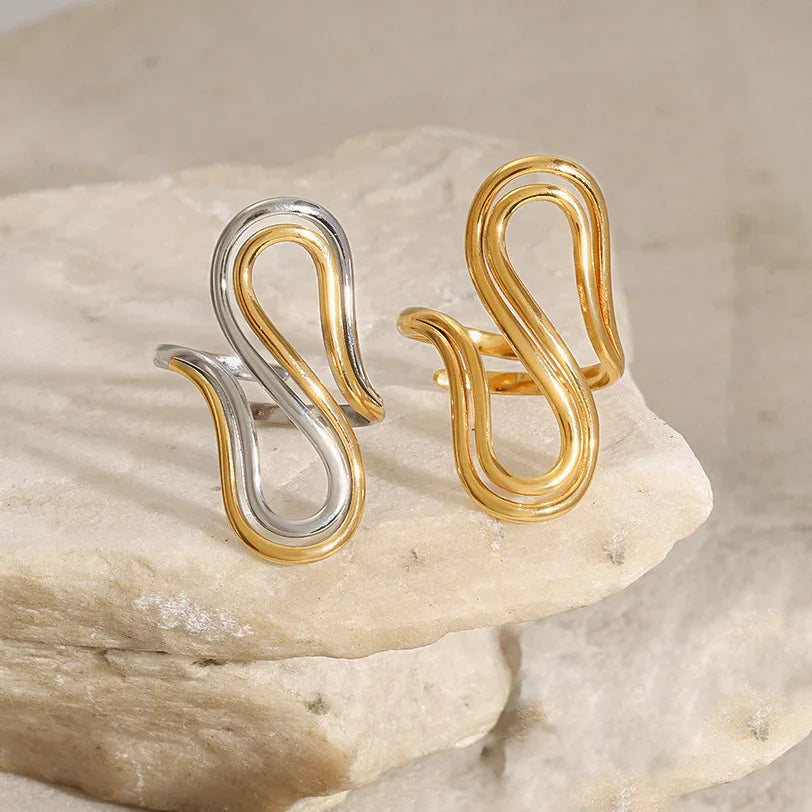 [Gaonasi]Halle Abstract Gold Ring
