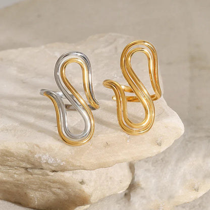 [Gaonasi]Halle Abstract Gold Ring