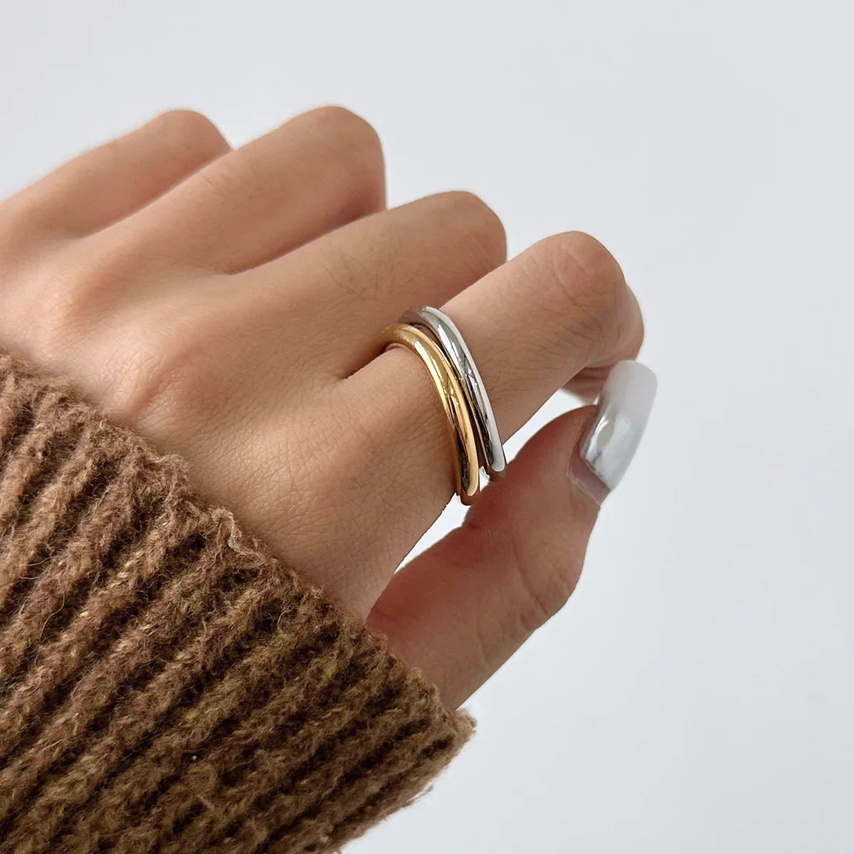 [Gaonasi]Miley Gold & Silver Layered Rings
