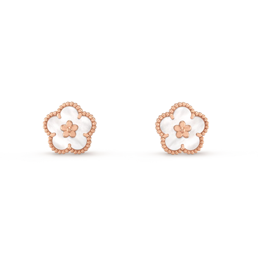 [Gaonasi]LUCKY PINK GOLD WHITE MOP EARRINGS