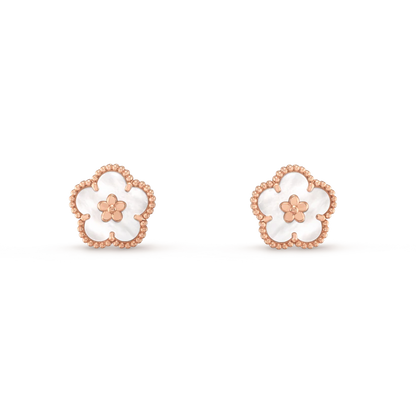 [Gaonasi]LUCKY PINK GOLD WHITE MOP EARRINGS