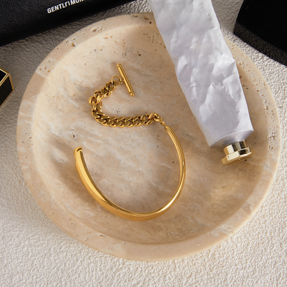 [Gaonasi]Myrna Chained Gold Bangle
