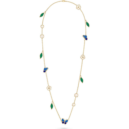 [GAONASI]LUCKY SPRING BUTTERFLY 15 FLOWER NECKLACE