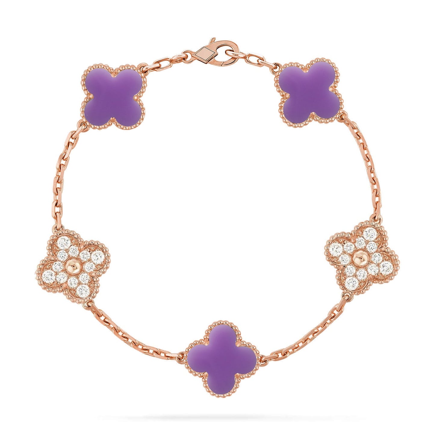 [Gaonasi]CLOVER 5 MOTIF LIGHT PURPLE BRACELET COLLECTION