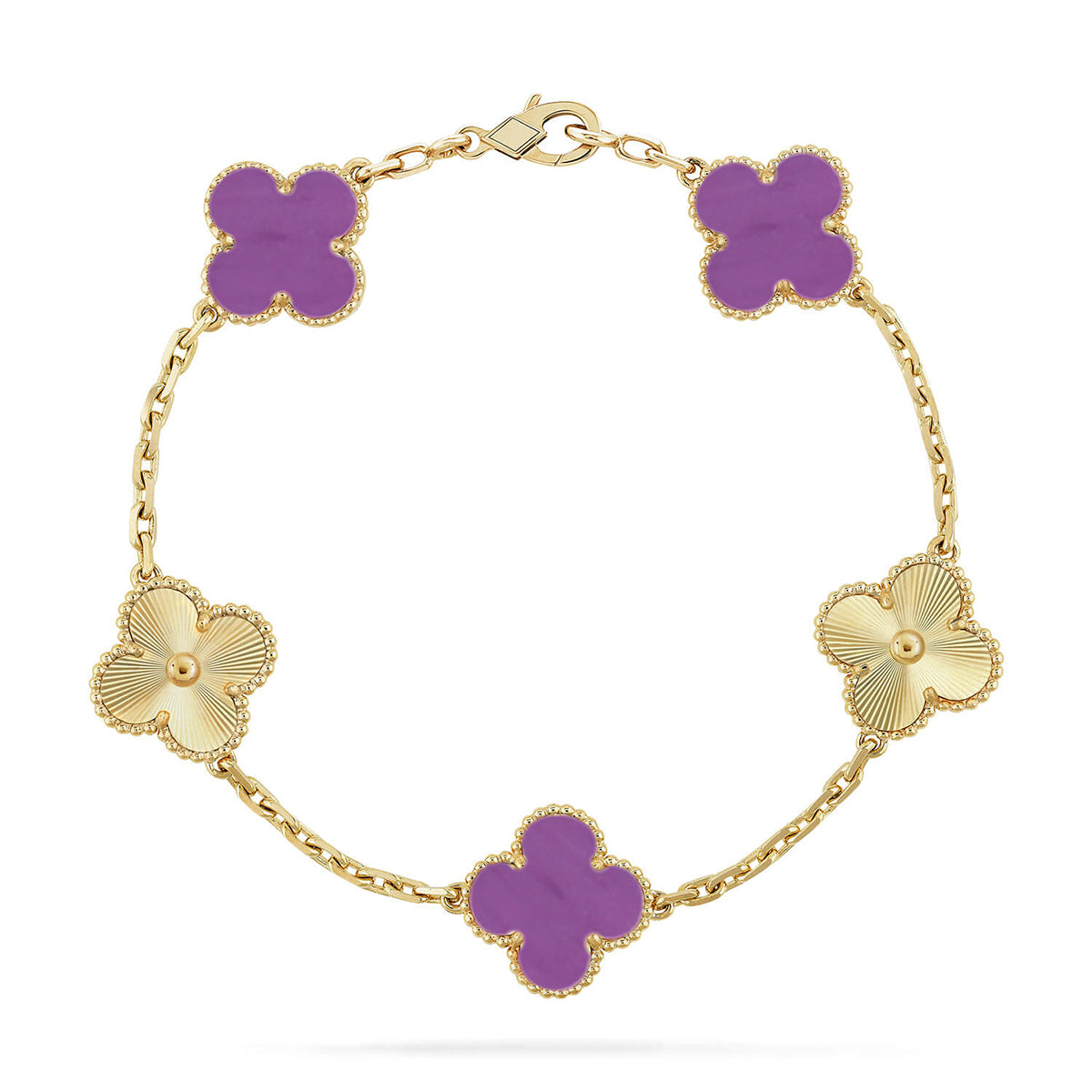 [Gaonasi] CLOVER 5 MOTIF VIOLET BRACELET COLLECTION
