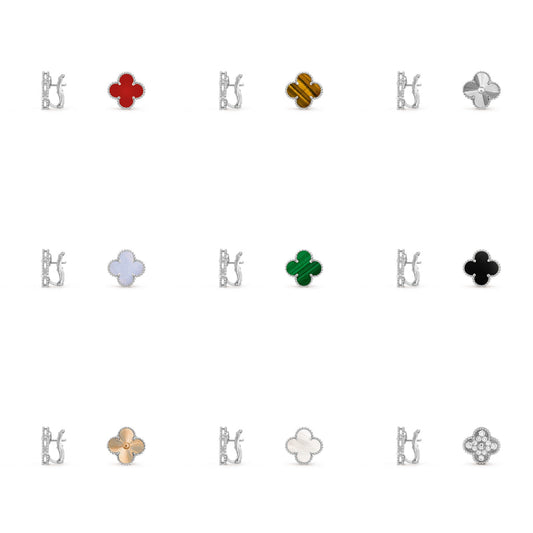 [Gaonasi]CLOVER SILVER 15MM MOP EARRINGS COLLECTION