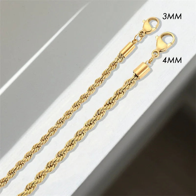 [Gaonasi]Gigi Rope Chain Gold Bracelet