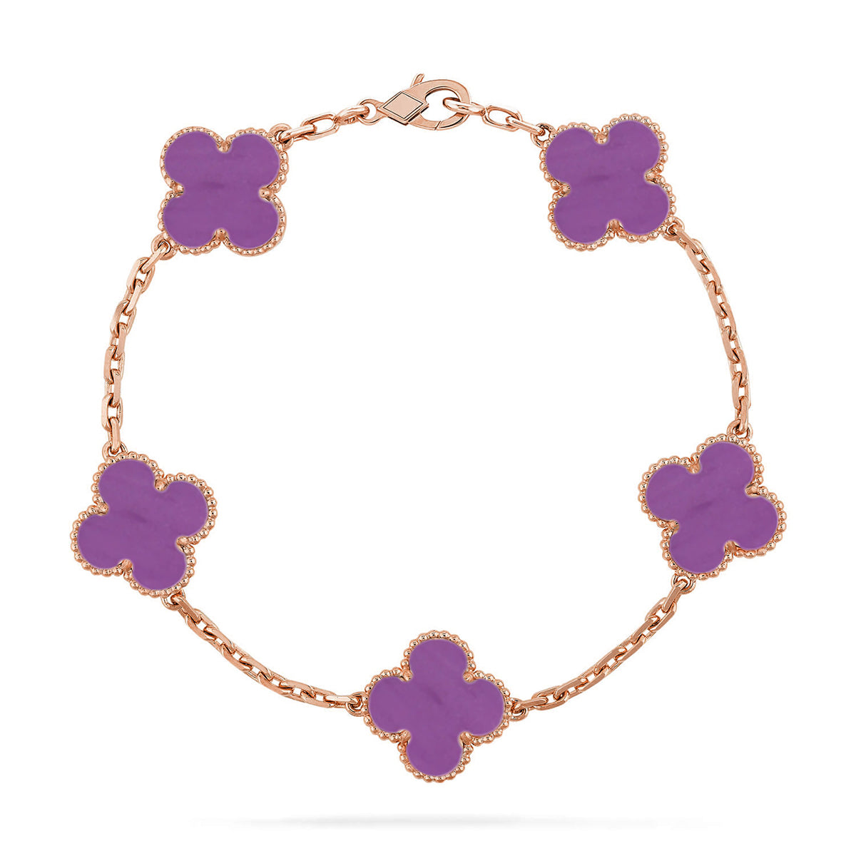 [Gaonasi] CLOVER 5 MOTIF VIOLET BRACELET COLLECTION