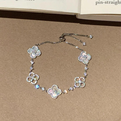 [Gaonasi]CLOVER 5 MOTIF PINK BLUE RED WHITE BRACELET