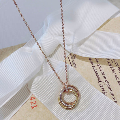 [Gaonasi]TRINITY NECKLACE GOLD  DIAMONDS