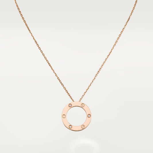 [Gaonasi]LOVE NECKLACE 16MM 3 DIAMONDS
