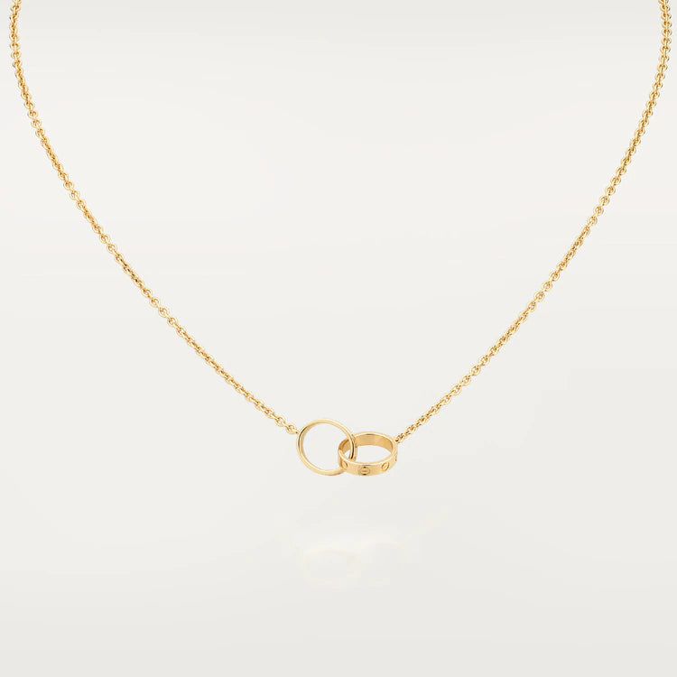 [Gaonasi]LOVE NECKLACE DOUBLE RING GOLD