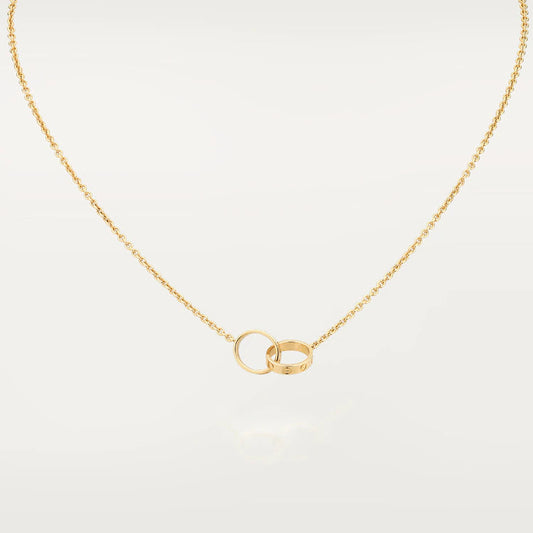 [Gaonasi]LOVE NECKLACE DOUBLE RING GOLD