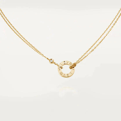 [Gaonasi]LOVE NECKLACE 16MM 2 DIAMONDS