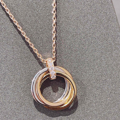 [Gaonasi]TRINITY NECKLACE GOLD  DIAMONDS