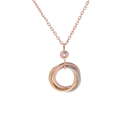 [Gaonasi]TRINITY SILVER GOLD PINK GOLD NECKLACE