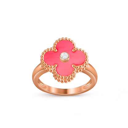 [Gaonasi]CLOVER DIAMOND RING ROSE GOLD COLLECTION
