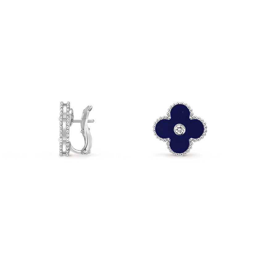 [Gaonasi]CLOVER SILVER 15MM MOP DIAMOND EARRINGS COLLECTION