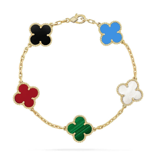 [Gaonasi]CLOVER 5 MOTIFS MULTICOLOR BRACELET