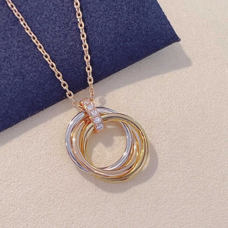 [Gaonasi]TRINITY NECKLACE GOLD  DIAMONDS