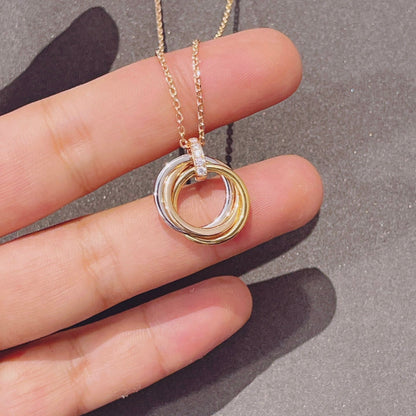 [Gaonasi]TRINITY NECKLACE GOLD  DIAMONDS