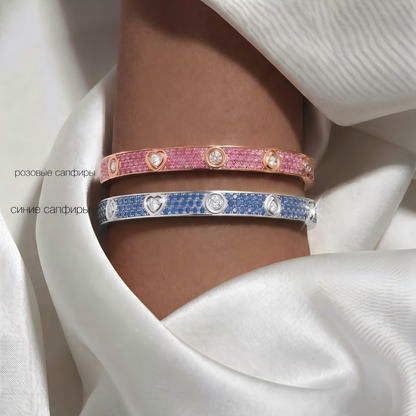 [GAONASI]2026 PAVE GEMSTONE LOVE BRACELET 6.1MM 10 DIAMONDS