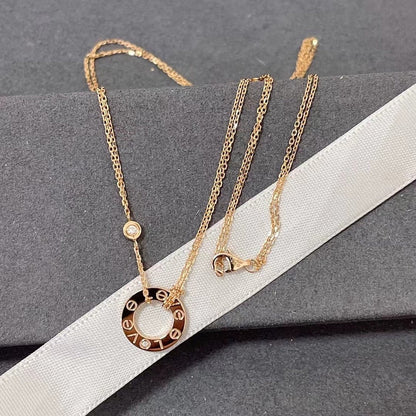 [Gaonasi]LOVE NECKLACE 16MM 2 DIAMONDS