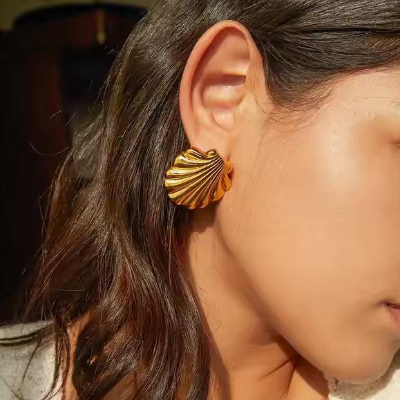 [Gaonasi]Bayside Gold Seashell Earrings