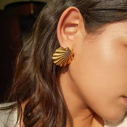 [Gaonasi]Bayside Gold Seashell Earrings
