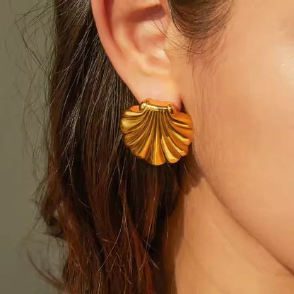 [Gaonasi]Bayside Gold Seashell Earrings