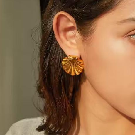 [Gaonasi]Bayside Gold Seashell Earrings