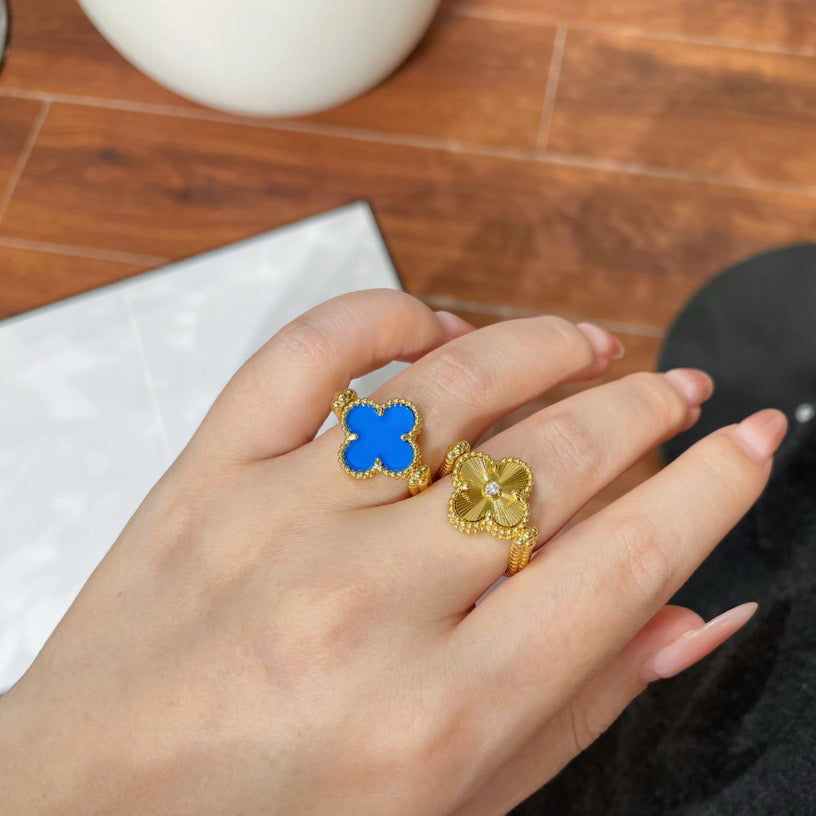 [Gaonasi]CLOVER RIVERSIBLE RING GOLD COLLECTION