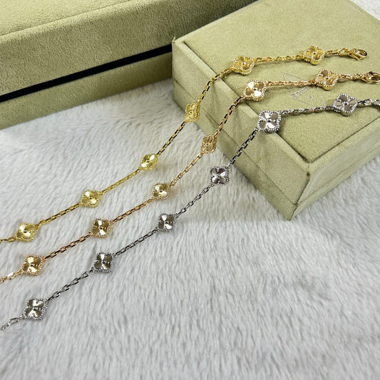 [Gaonasi]CLOVER 6 MOTIF DIAMOND BRACELET