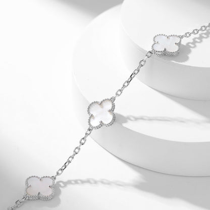 [Gaonasi]CLOVER 10 MOTIFS WHITE MOTHER OF PEARL NECKLACE