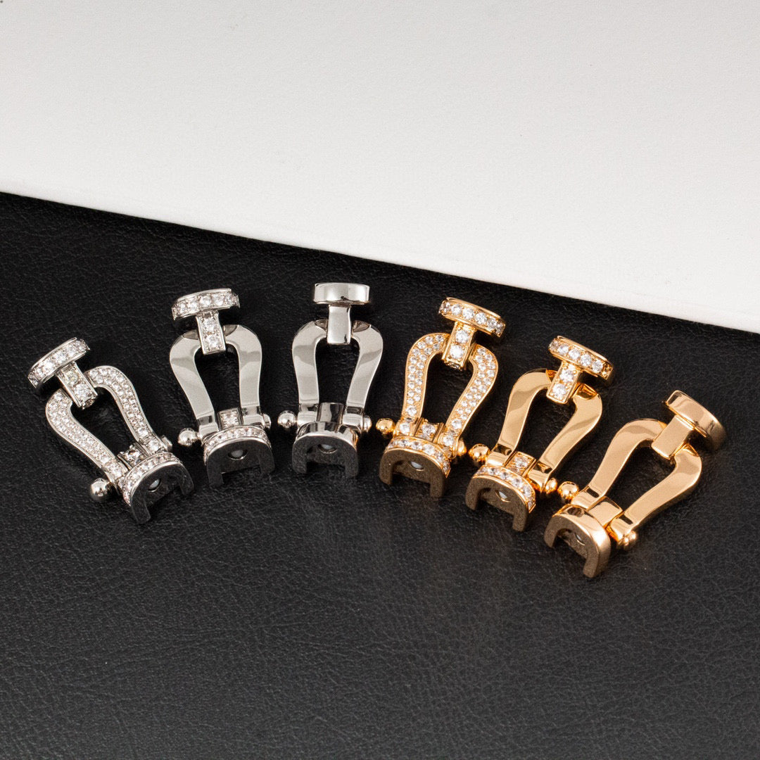 [Gaonasi]FORCE LARGE HORSESHOE HALF DIAMOND BRACELET GOLD