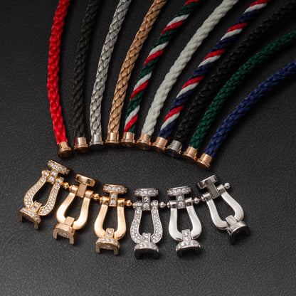 [Gaonasi]FORCE LARGE HORSESHOE HALF DIAMOND BRACELET ROSE GOLD