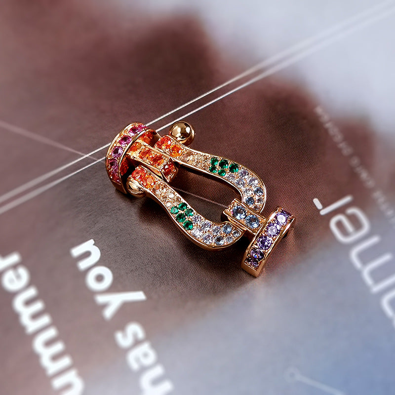 [Gaonasi]FORCE LARGE HORSESHOE  COLORED DIAMOND BRACELET ROSE GOLD