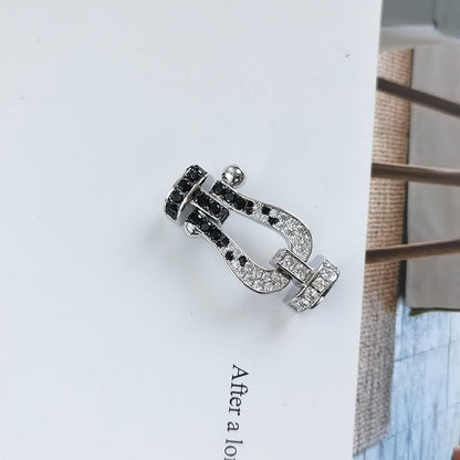 [Gaonasi]FORCE LARGE HORSESHOE BLACK WHITE DIAMOND BRACELET ROSE GOLD