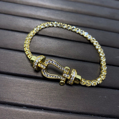 [Gaonasi]FORCE  LARGE HORSESHOE FULL DIAMOND TENNIS BRACELET