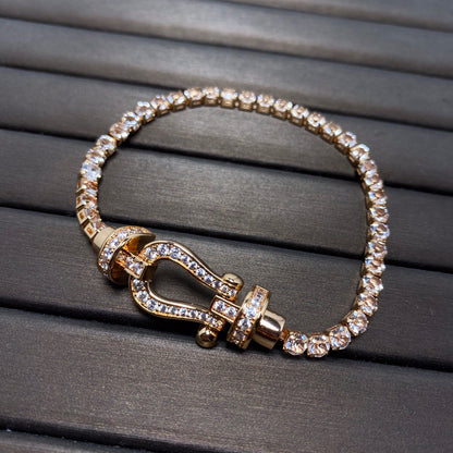 [Gaonasi]FORCE  LARGE HORSESHOE FULL DIAMOND TENNIS BRACELET