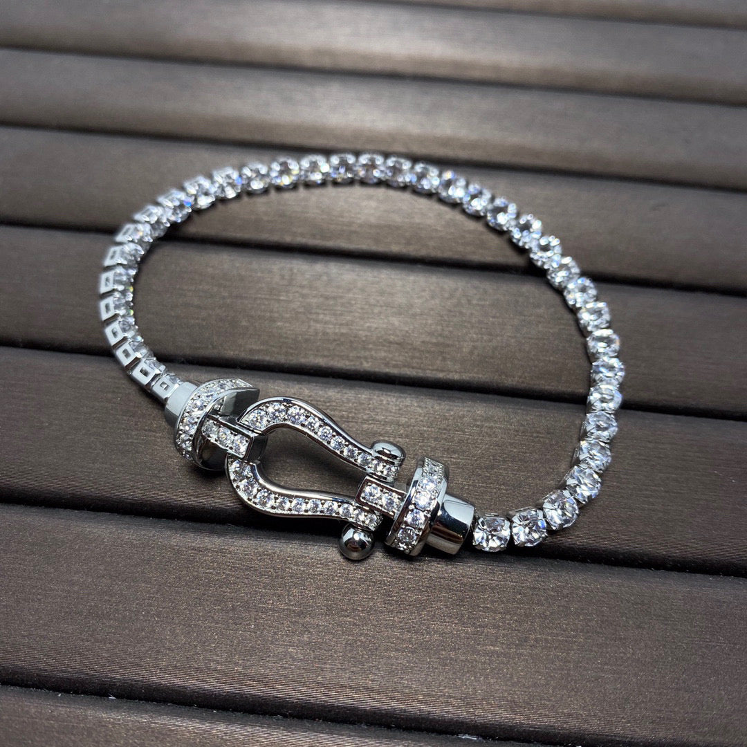[Gaonasi]FORCE  LARGE HORSESHOE FULL DIAMOND TENNIS BRACELET