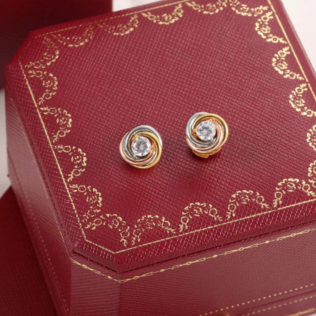 [Gaonasi Jewelry]TRINITY STUD DIAMOND EARRINGS