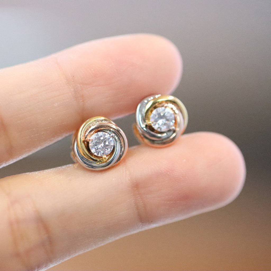 [Gaonasi Jewelry]TRINITY STUD DIAMOND EARRINGS