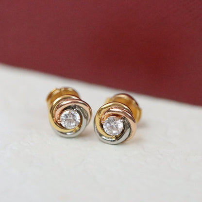 [Gaonasi Jewelry]TRINITY STUD DIAMOND EARRINGS