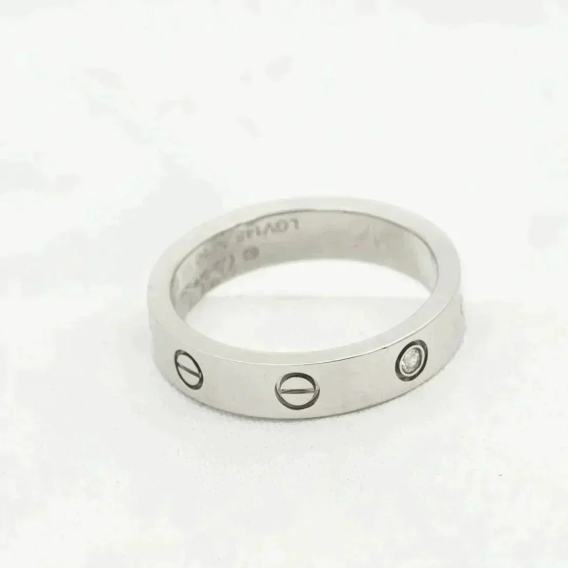 [Gaonasi]LOVE RING 4MM 1 DIAMOND SILVER