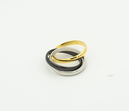 [Gaonasi]TRINITY RING BLACK GOLD SILVER
